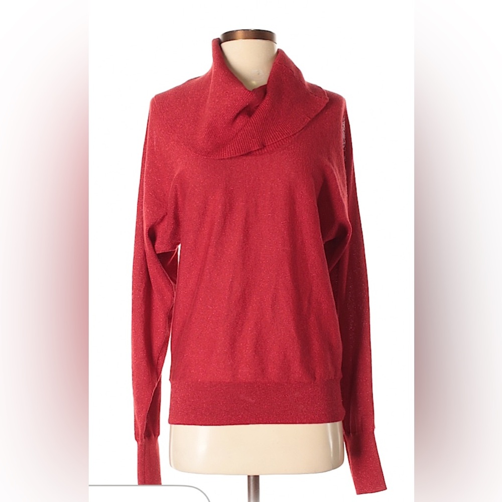 VGUC MICHAEL Michael Kors Metallic Red Knit Sweater Small